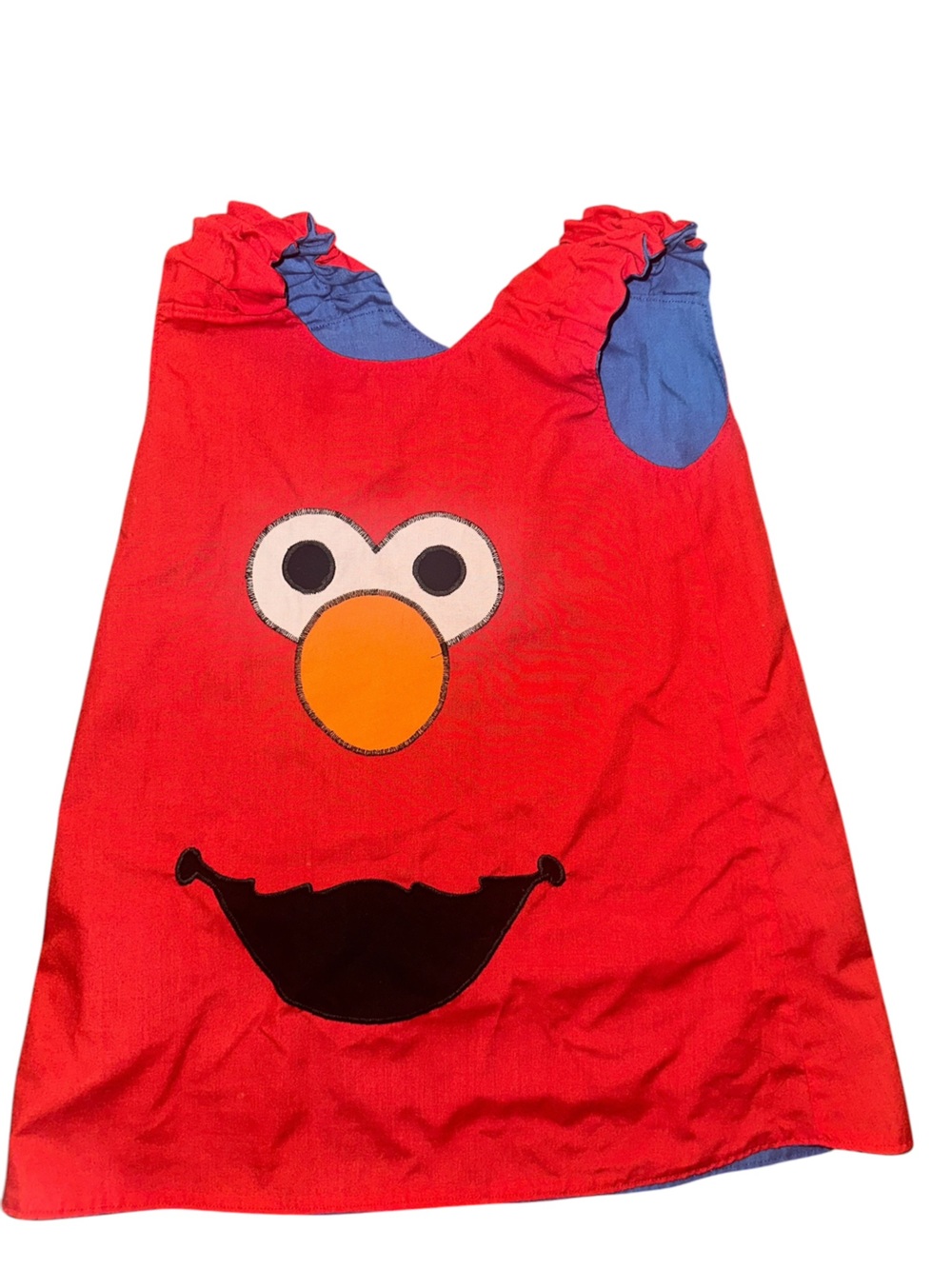 Handmade reversible Elmo/Cookie Monster inspired romper-costume approx 3-4t